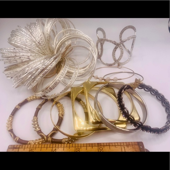 Jewelry - 60+ bangles bracelets mostly silver new old stock
